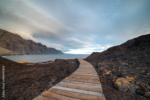 Teno seascape with Los Gigantes mountains in the background. Northwest of Tenerife. Santa Cruz de Tenerife. Canary Islands. spain photo