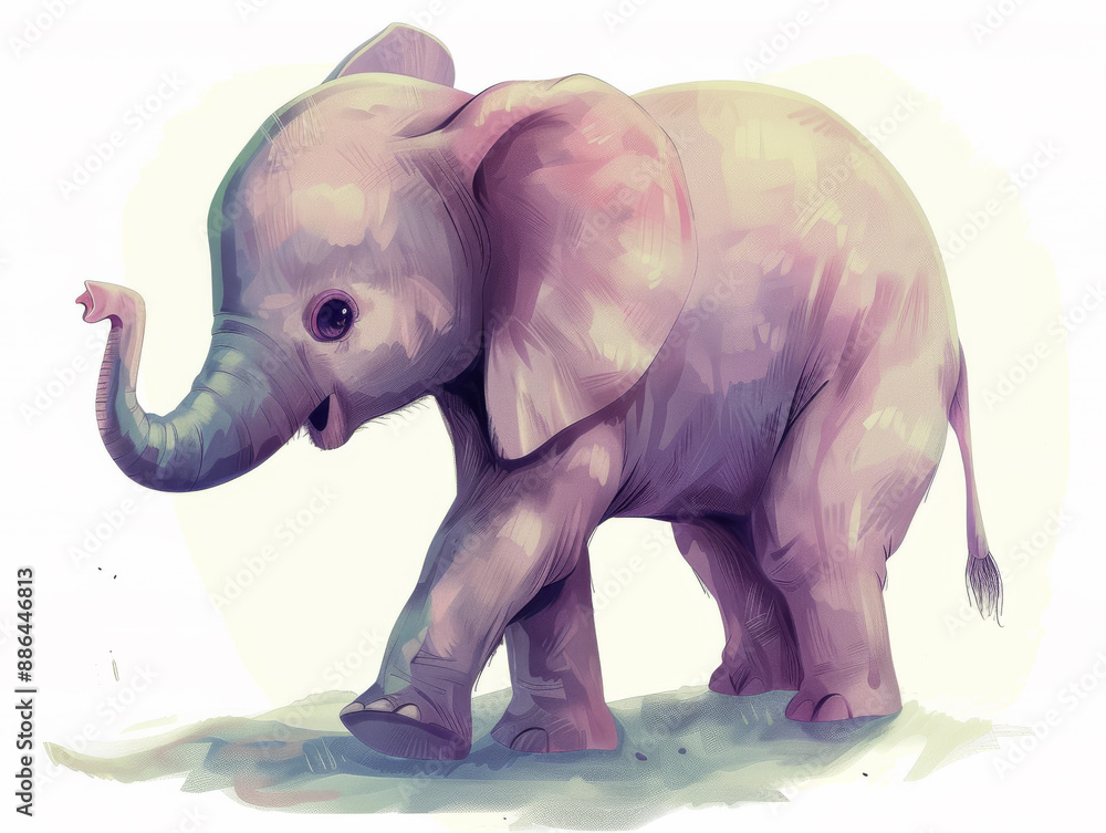 Hand drawn realistic illustration animal elephant Hand drawn realistic illustration animal elephant