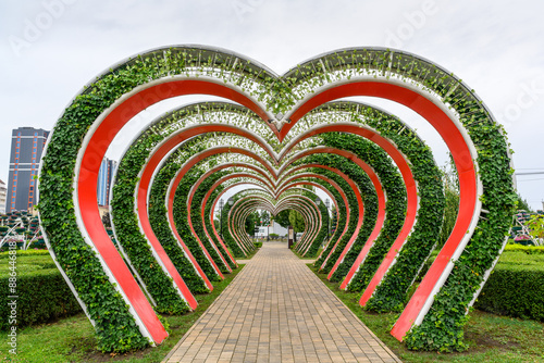 Decorations in the Tsvetochnyy Flower Park in Grozny, Russia