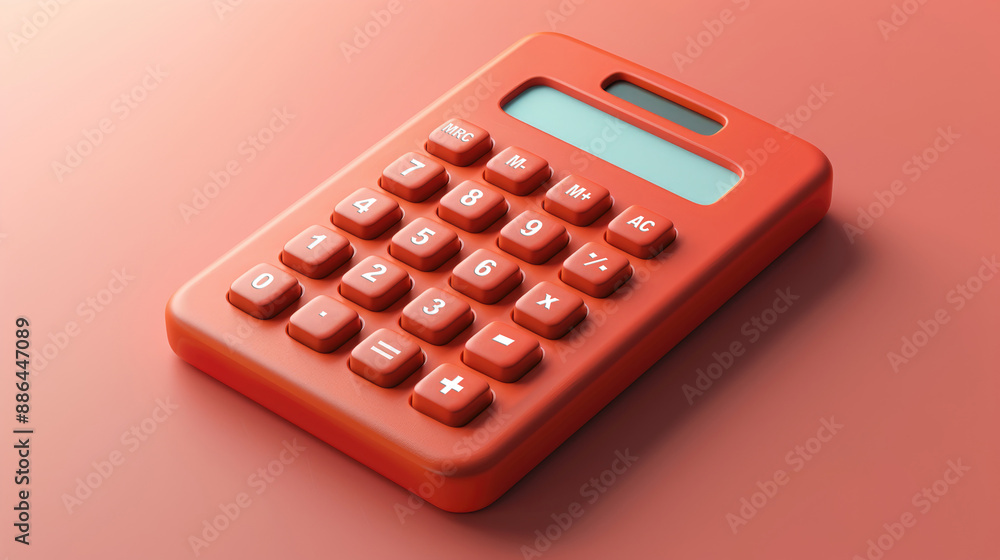 Simple icon of a calculator, set on a clean orange background, symbolizing business accounting and finance. Simple icon of a calculator, set on a clean orange background, symbolizing business accounting and finance.