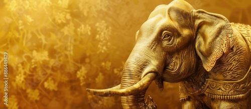 Elephant statue in golden h...