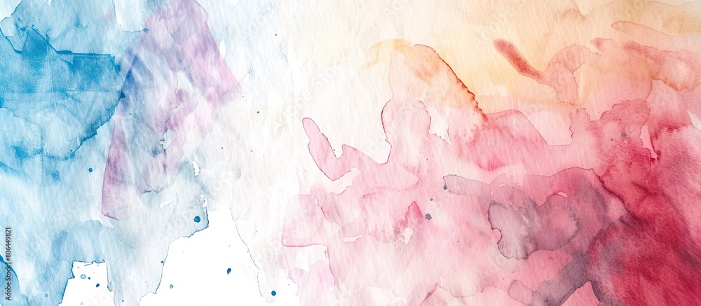 Fototapeta premium Watercolor paper with a white background provides a perfect copy space image