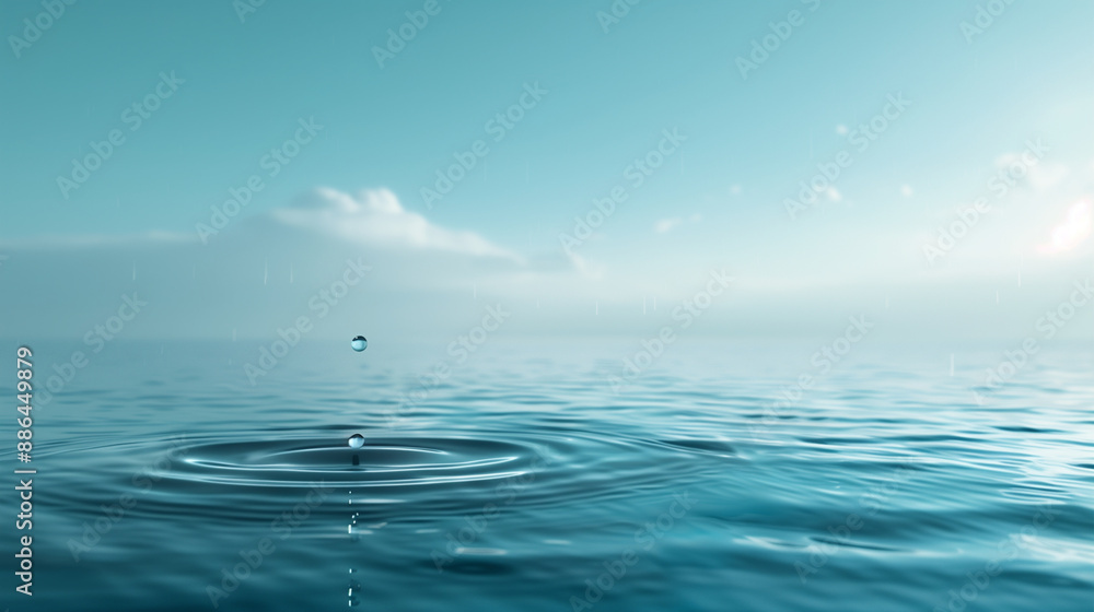 a solitary raindrop falls gently on a calm surface of water a solitary raindrop falls gently on a calm surface of water
