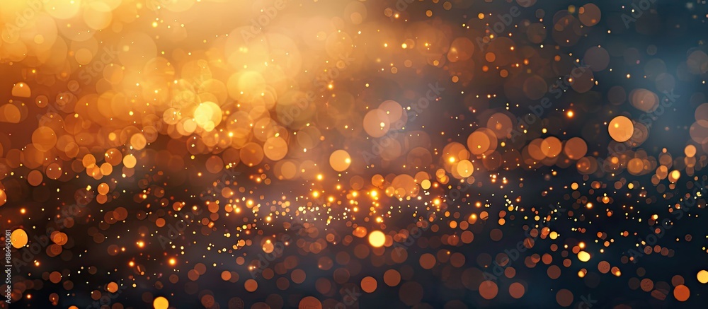 Fototapeta premium Background with abstract golden lights bokeh creating an atmospheric copy space image