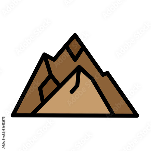 Mountains Vector Filled Icon Design