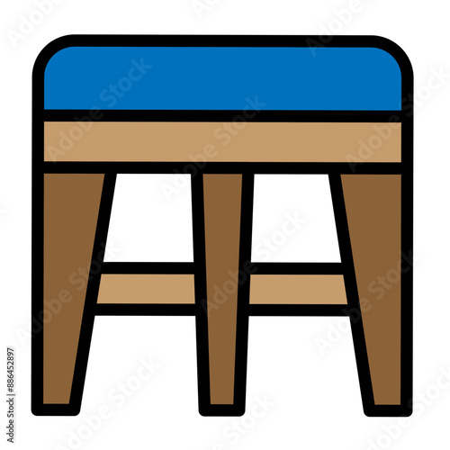 Stool Vector Filled Icon Design