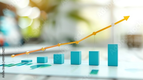 Revenue Growth  A line graph showing upward revenue trends
