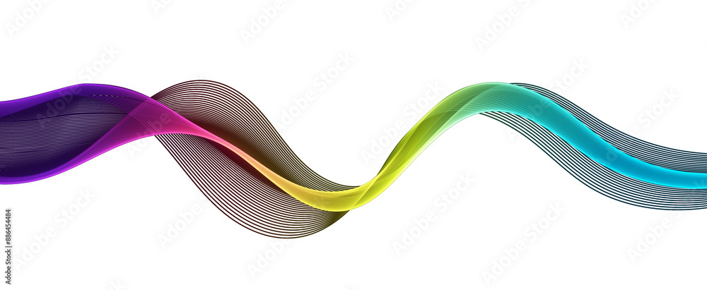 Fototapeta premium Abstract Spectrum Wave Design Element. Color Glowing Smooth Wavy Line