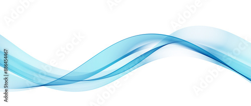 Abstract Blue Wave Design Element. Glowing Smooth Wavy Line