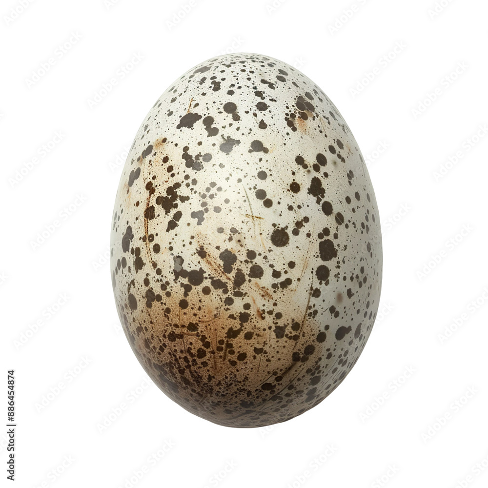 Top view of a single magpie egg isolated on a white transparent background Top view of a single magpie egg isolated on a white transparent background