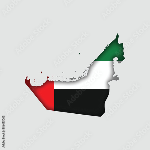 UAE Map with flag in body