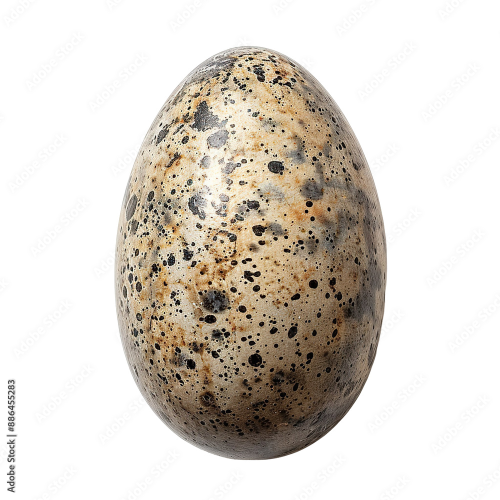 Top view of a single woodpecker egg isolated on a white transparent background