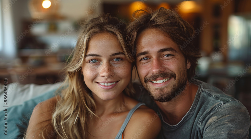 A young couple smiles warmly for the camera. A young couple smiles warmly for the camera.