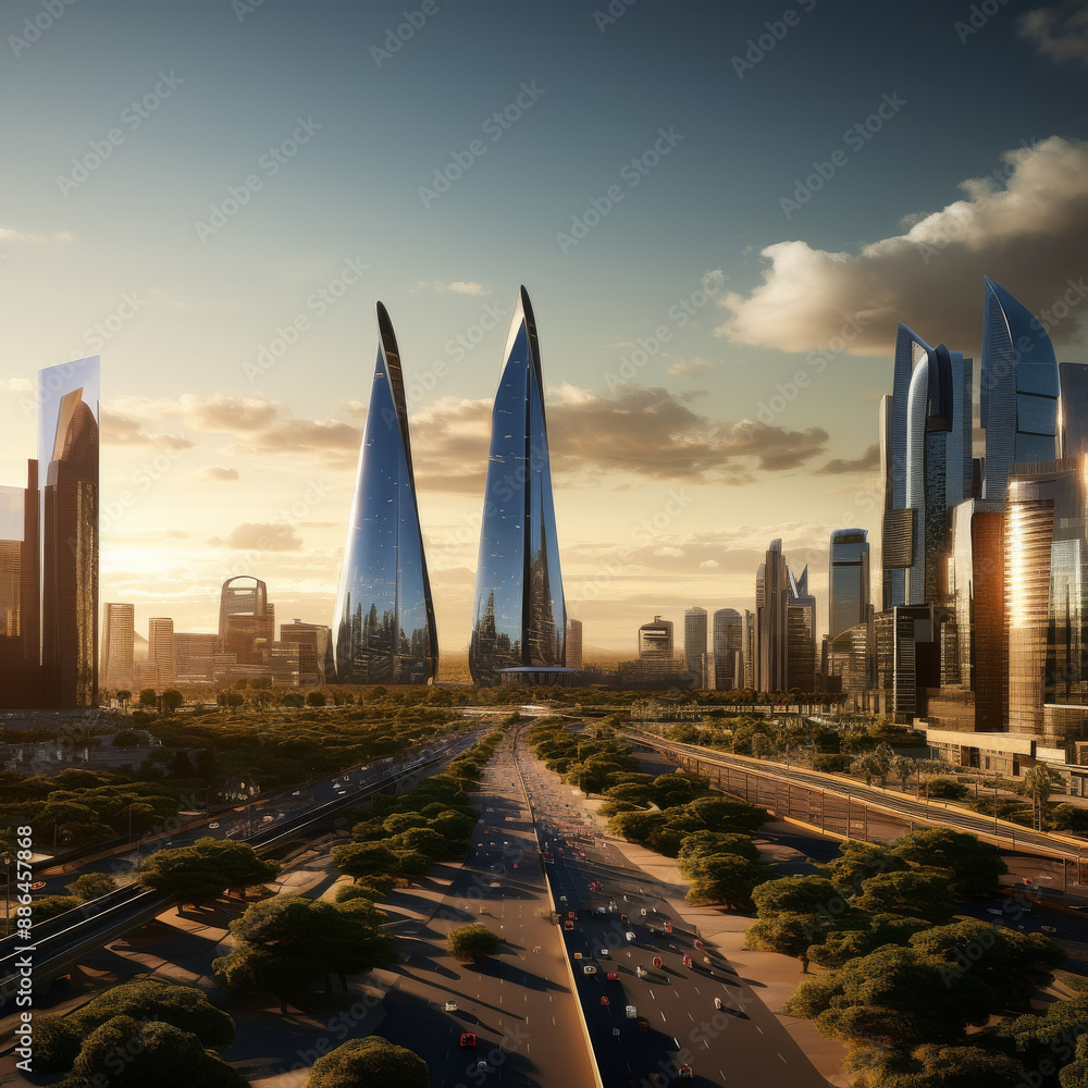Obraz premium Realistic Heavy Photo of Riyadh with Cinematic Feel