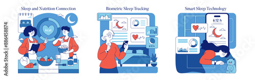 Nighttime Wellness. Flat Vector Illustration