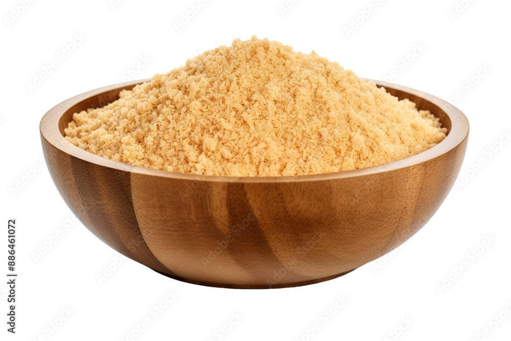 A Bowl of Golden Powdered Breadcrumbs Ready for Baking on a White or Clear Surface PNG Transparent Background A Bowl of Golden Powdered Breadcrumbs Ready for Baking on a White or Clear Surface PNG Transparent Background