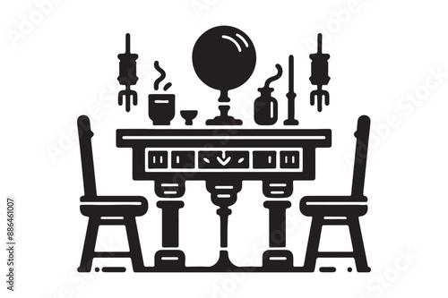 A table silhouette vector style 