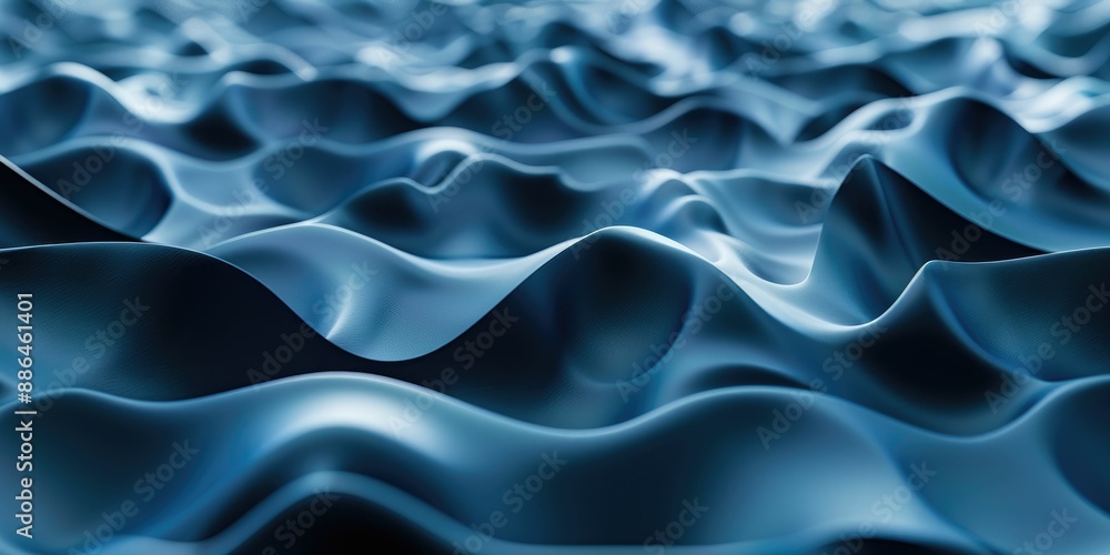 Obraz premium Abstract Blue Wavy Pattern
