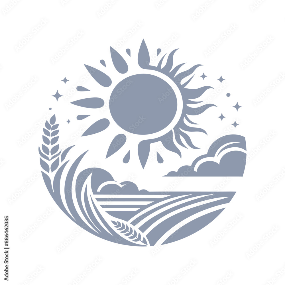 Obraz premium sun and see silhouette vector art