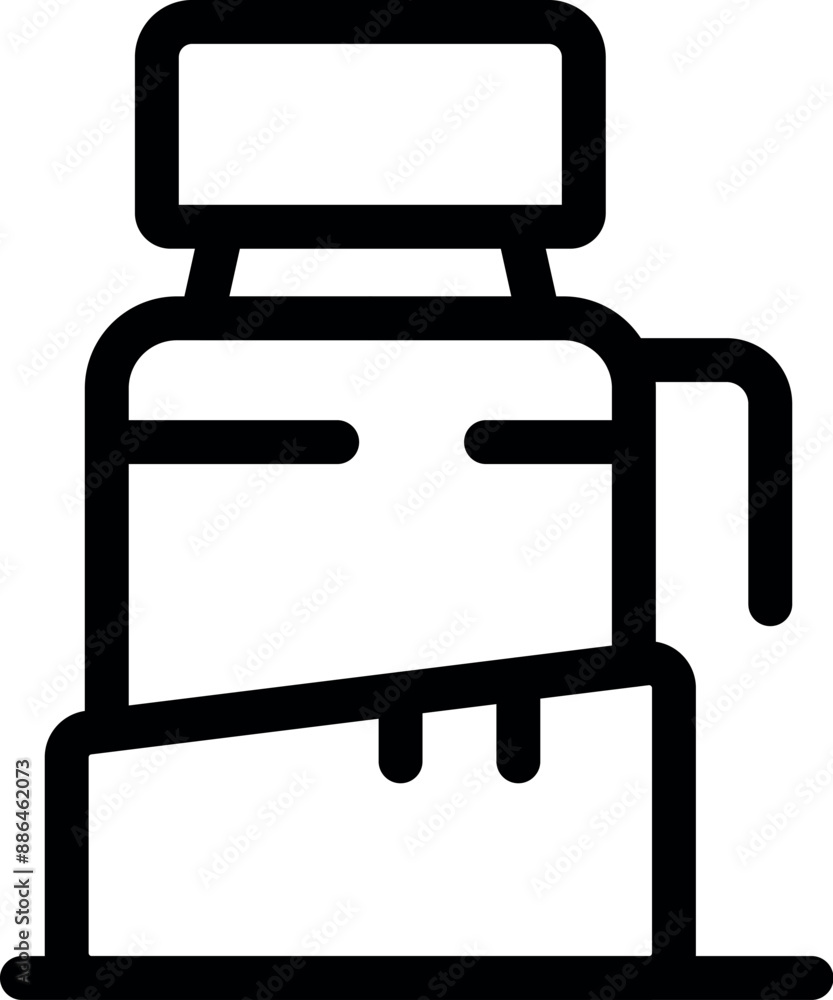 Simple black and white icon of a water cooler standing on the floor, perfect for representing office life Simple black and white icon of a water cooler standing on the floor, perfect for representing office life