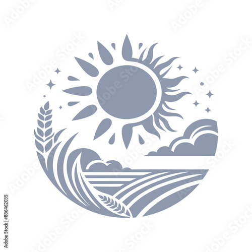 sun and see silhouette vector art
