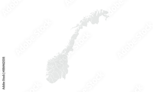 Norway map Grayscale,isolated on white background for website layouts,background,education, precise,customizable,Travel worldwide,map silhouette backdrop,earth geography, political,reports.