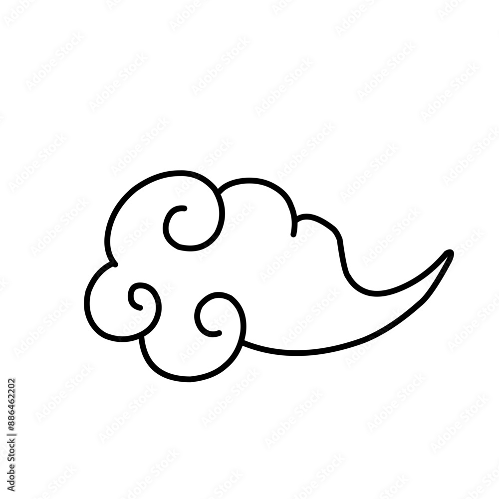 Vector illustration of monochrome chinese style clouds Vector illustration of monochrome chinese style clouds