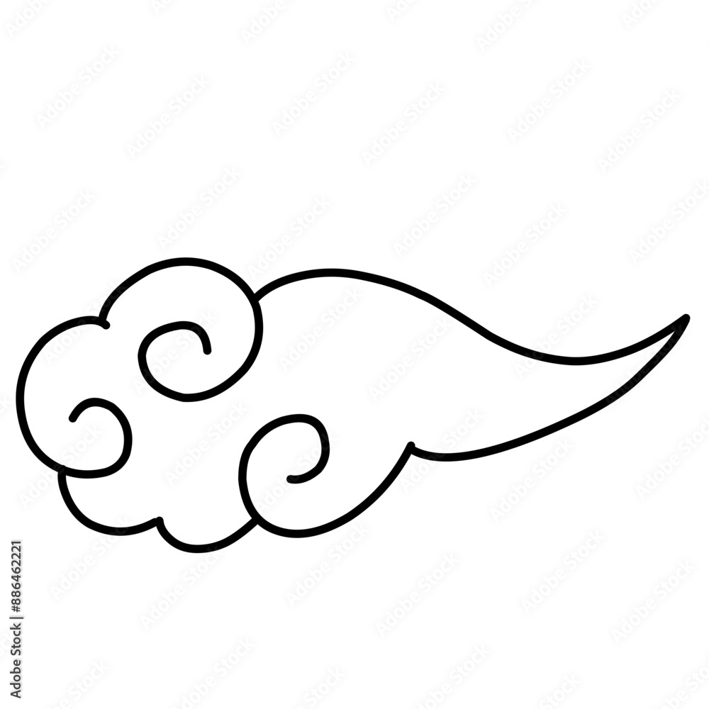 Vector illustration of monochrome chinese style clouds Vector illustration of monochrome chinese style clouds