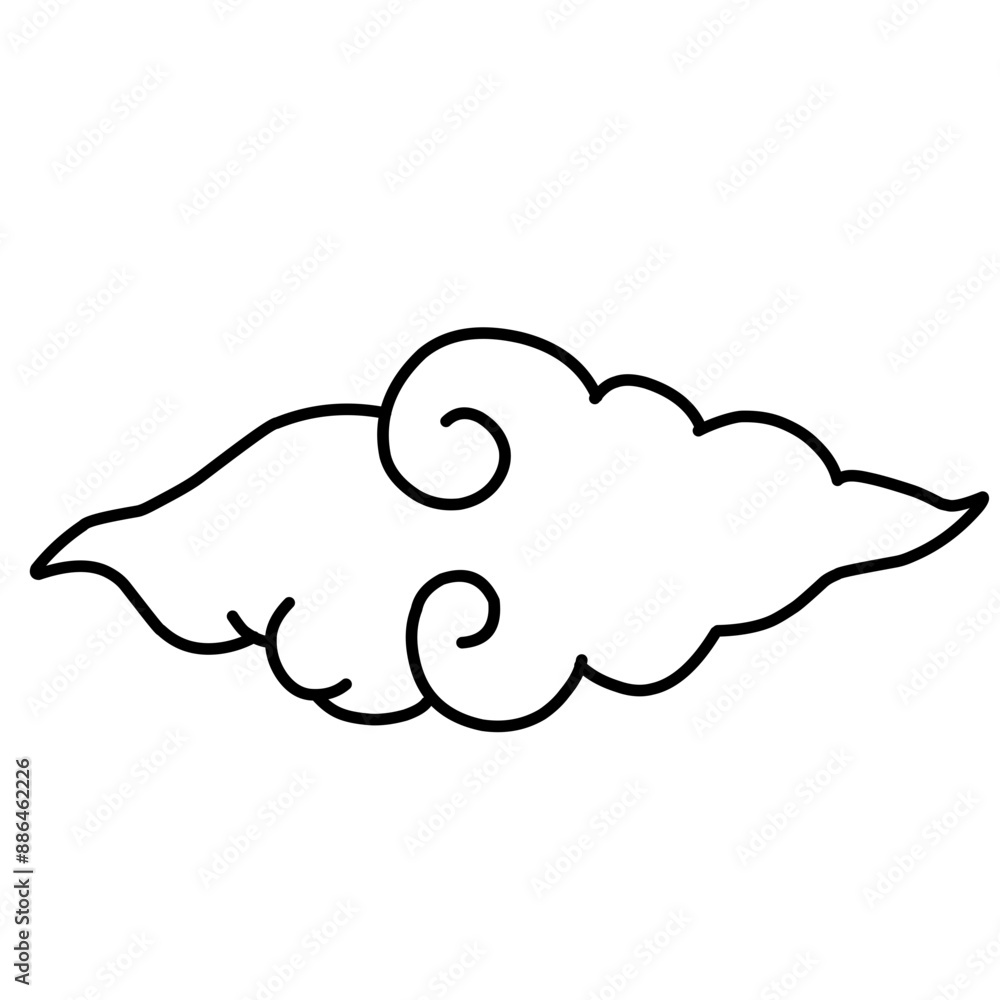 Vector illustration of monochrome chinese style clouds Vector illustration of monochrome chinese style clouds