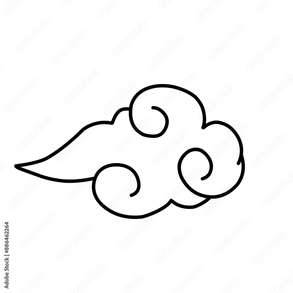Vector illustration of monochrome chinese style clouds Vector illustration of monochrome chinese style clouds