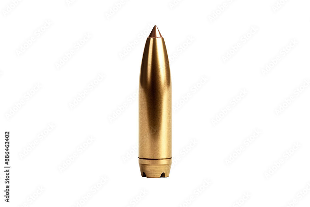 A Golden Bullet Against The White Canvas of Silence on a White or Clear Surface PNG Transparent Background A Golden Bullet Against The White Canvas of Silence on a White or Clear Surface PNG Transparent Background