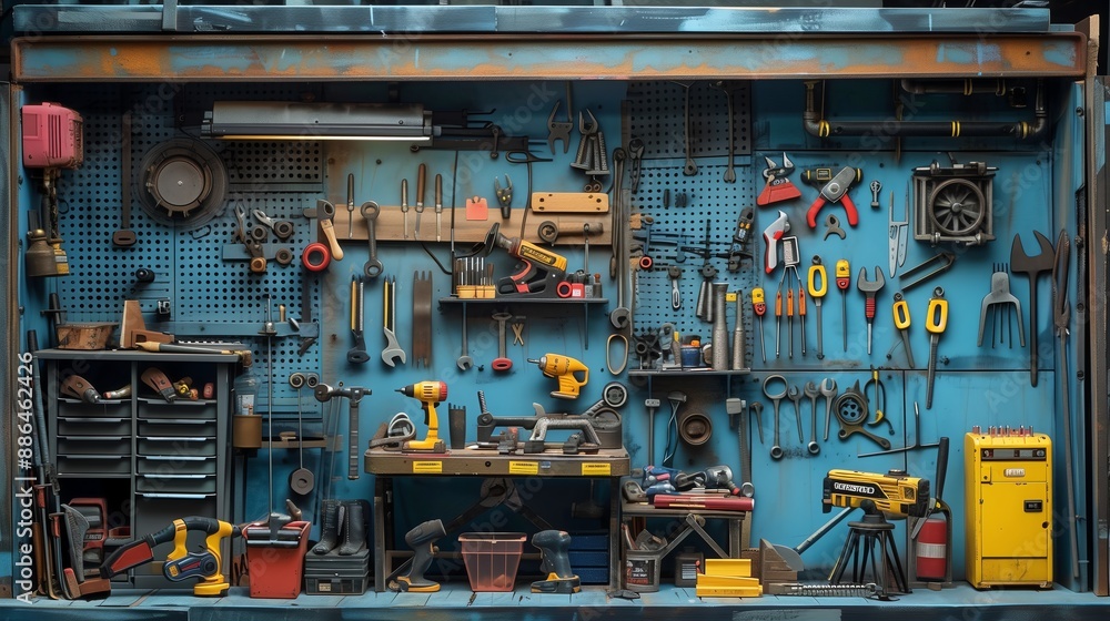 Fototapeta premium The Essential Tool Shed: Backbone of Construction Efficiency