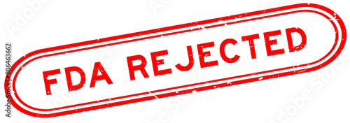 Grunge red FDA rejected word rubber seal stamp on white background