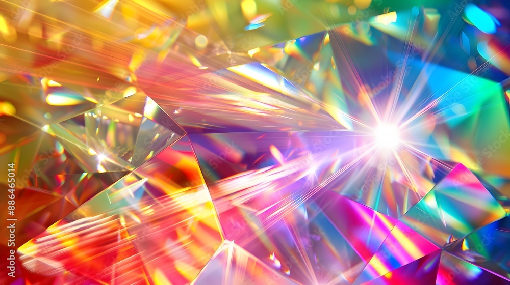 A spectrum of light refracted through a prism, offering a colorful and scientific appeal. A spectrum of light refracted through a prism, offering a colorful and scientific appeal.