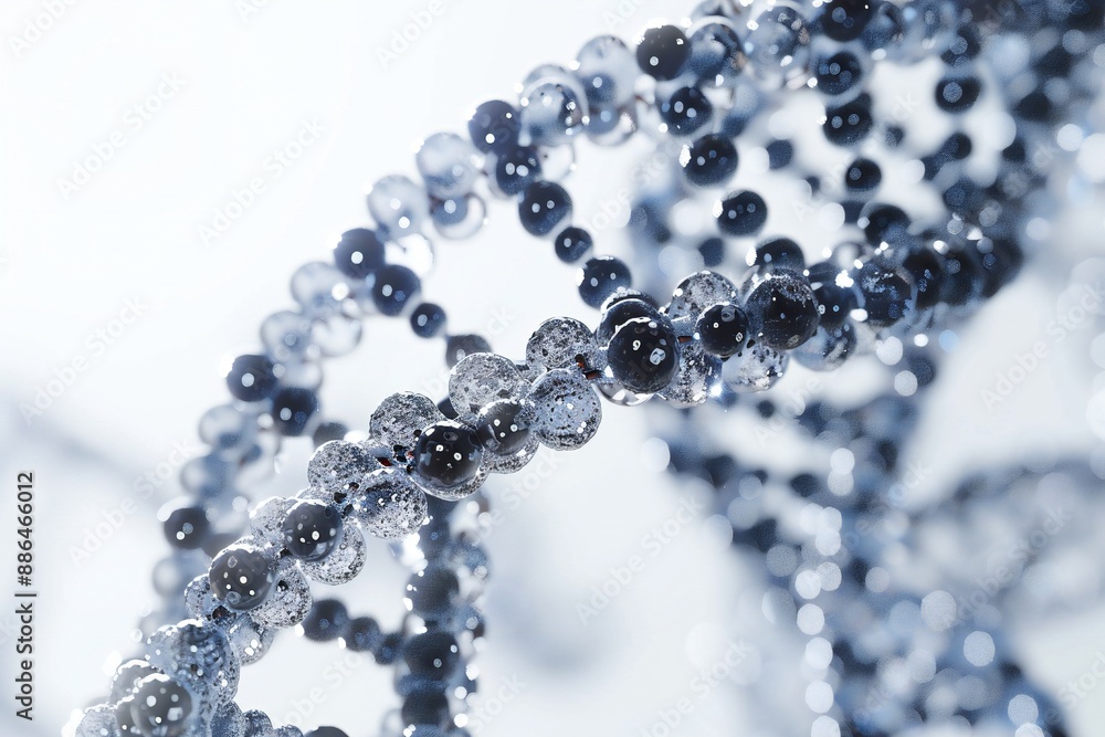 Human dna molecule thread on white background Generative Ai Human dna molecule thread on white background Generative Ai