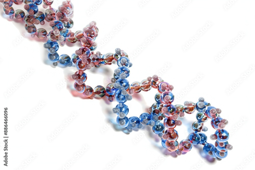 Human dna molecule thread on white background Generative Ai Human dna molecule thread on white background Generative Ai