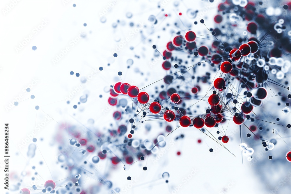 Human dna molecule thread on white background Generative Ai Human dna molecule thread on white background Generative Ai