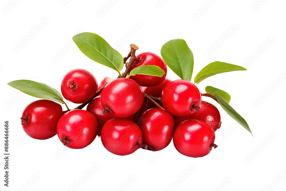 A Lush Cluster of Bright Red Cranberries, Ready to Burst With Flavor on a White or Clear Surface PNG Transparent Background A Lush Cluster of Bright Red Cranberries, Ready to Burst With Flavor on a White or Clear Surface PNG Transparent Background