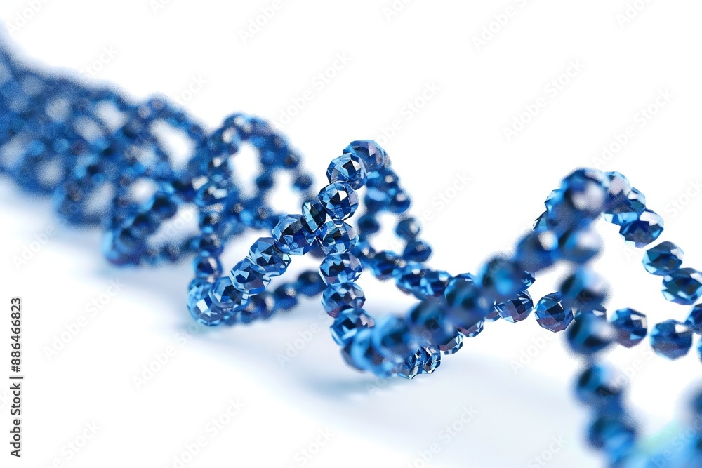 Human dna molecule thread on white background Generative Ai Human dna molecule thread on white background Generative Ai