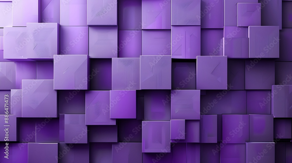 Abstract wall design with block-like structures in a gradient of purple shades, creating a sophisticated and modern aesthetic Abstract wall design with block-like structures in a gradient of purple shades, creating a sophisticated and modern aesthetic
