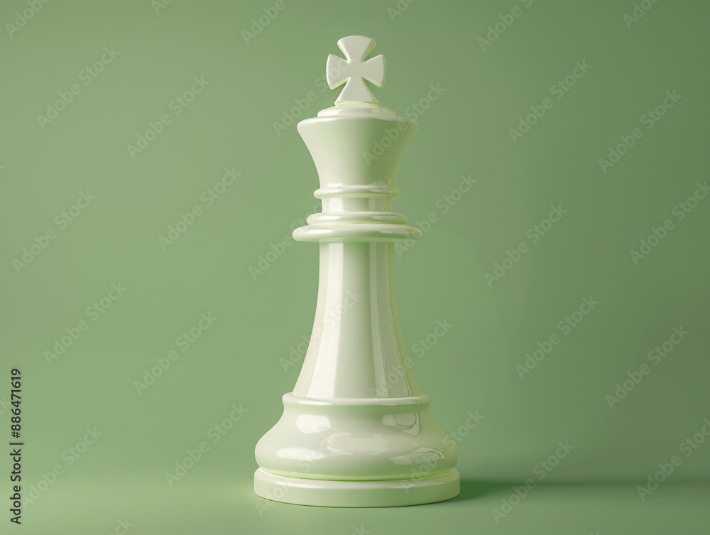 a white chess piece on a green background a white chess piece on a green background