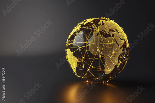 a glowing globe with lines and dots