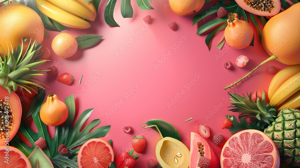various of fruits background with copy space various of fruits background with copy space