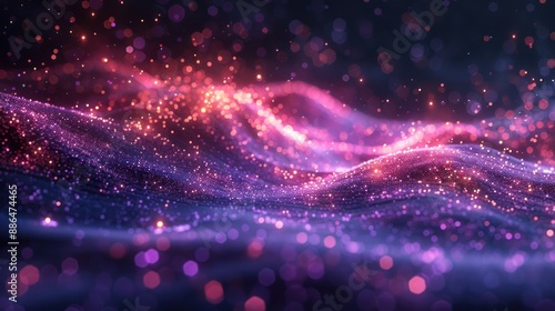 Purple and Orange Abstract Background with Glimmering Lights