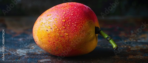 Detailed 8k photograph of a mango skin with natural gradients. photo