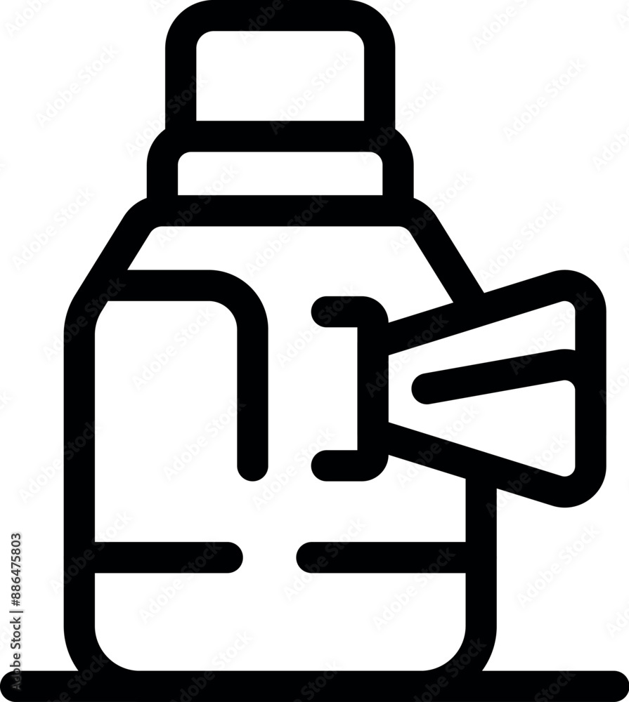 Black outline icon of an asthma inhaler providing relief for breathing difficulties Black outline icon of an asthma inhaler providing relief for breathing difficulties