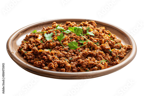 Kheema on a plate, Indian food