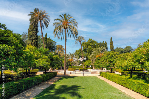Seville - a city in southern Spain, the capital of the Andalusia region, a park near the Spanish Square
