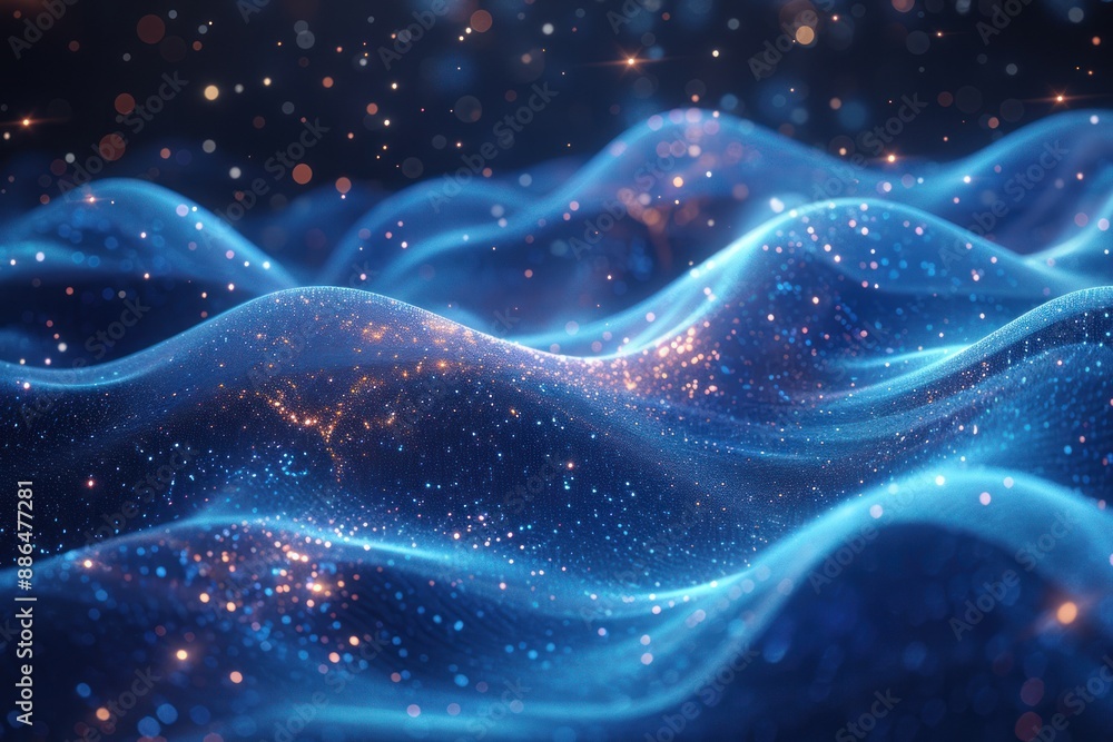Sparkling Blue Waves Abstract Background Sparkling Blue Waves Abstract Background