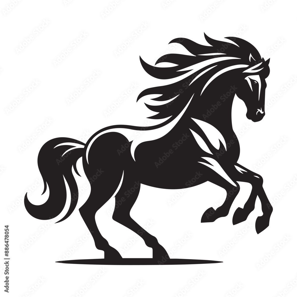 Unicorn horse silhouette flat illustration design
Unicorn horse silhouette flat illustration design